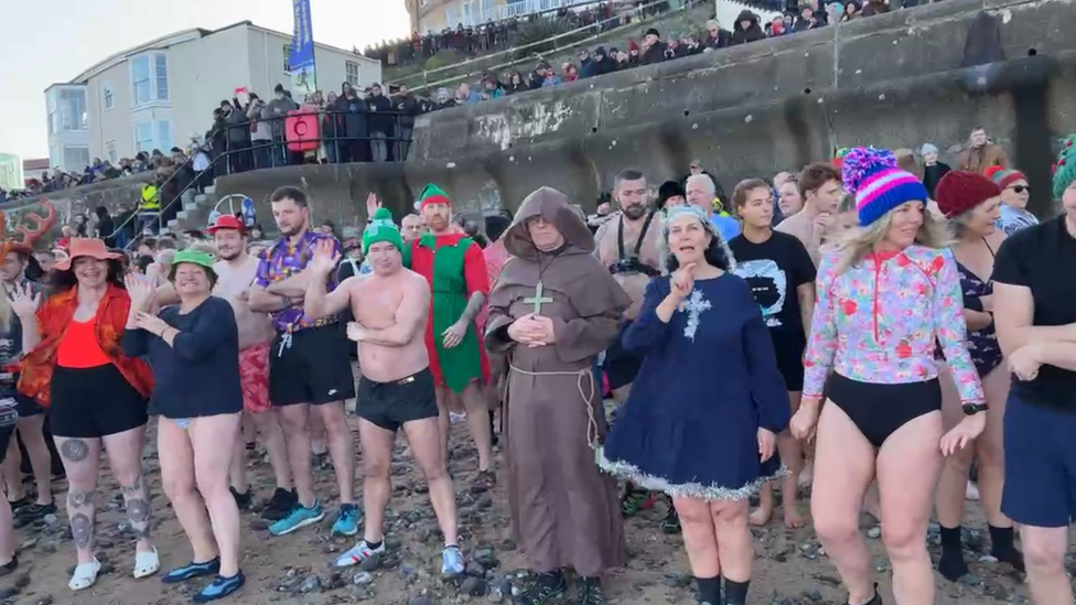 The Boxing Day dip at Cromer in Norfolk