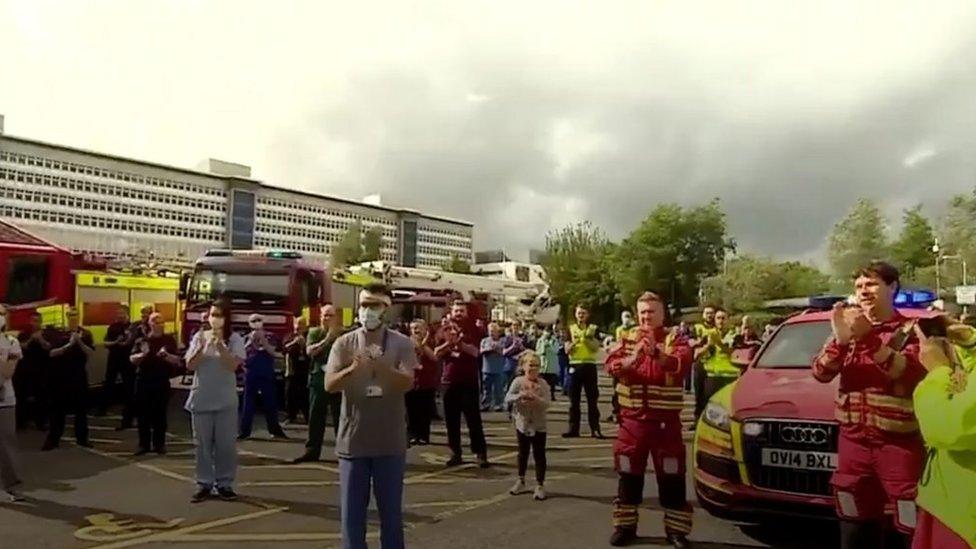 People from across Wales clapped to mark the 72nd anniversary of the NHS