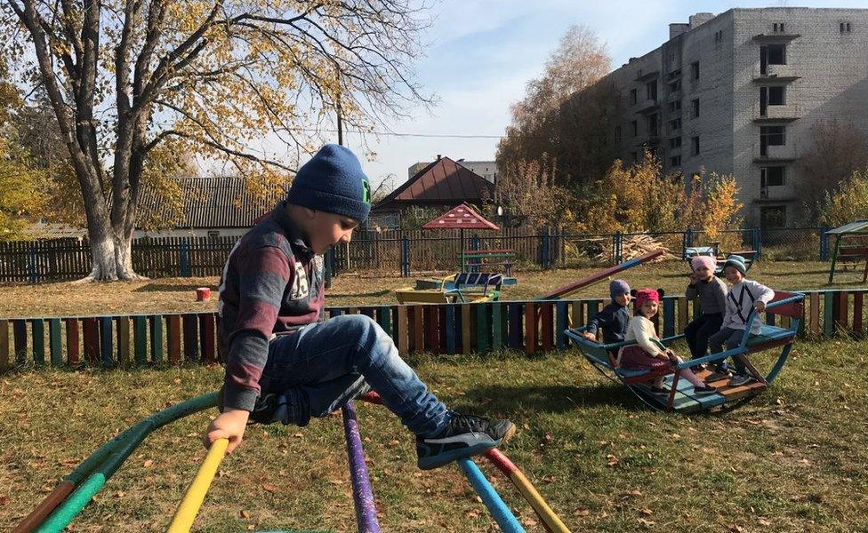 Children at Narodichi kindergarten in the Chernobyl exclusion zone