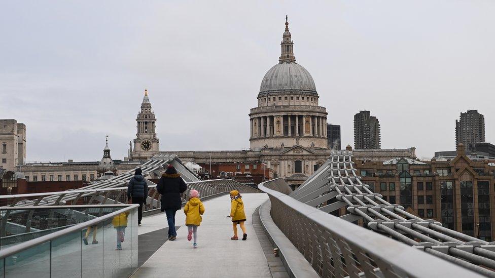 People on Millennium Bridge