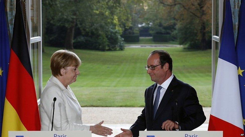 Angela Merkel and Francois Hollande