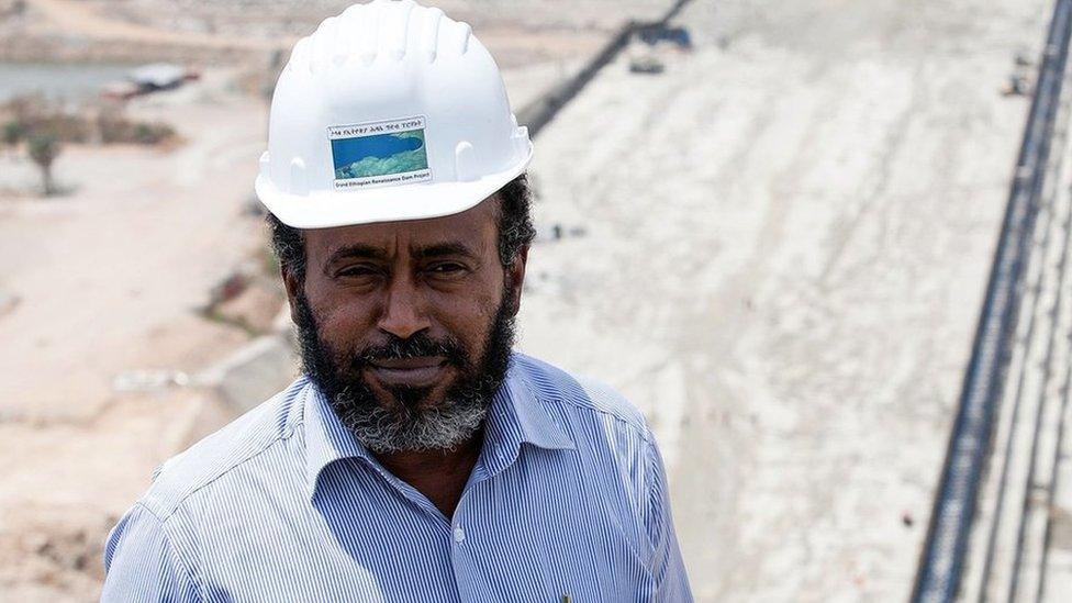 In this file photo taken on March 31, 2015 Chief Engineer Simegnew Bekele poses during a tour of the Grand Renaissance Dam under construction near the Sudanese-Ethiopian border.