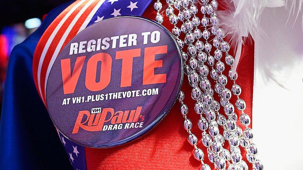 RuPaul register to vote badge