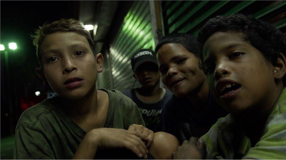 Boys in the Las Mercedes neighbourhood of Caracas