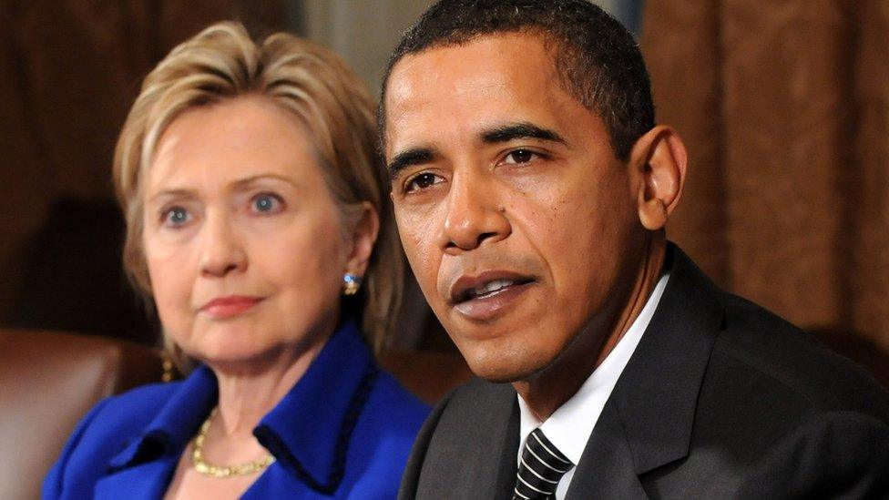 Hillary Clinton and Barack Obama in 2009