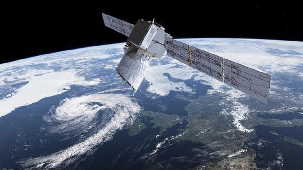 Satellite-called-Aeolus-above earth