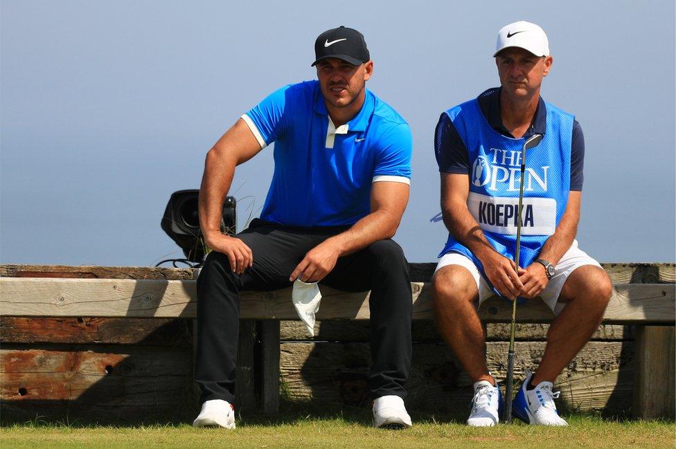 Brooks Koepka and Ricky Elliott at Royal Portrush
