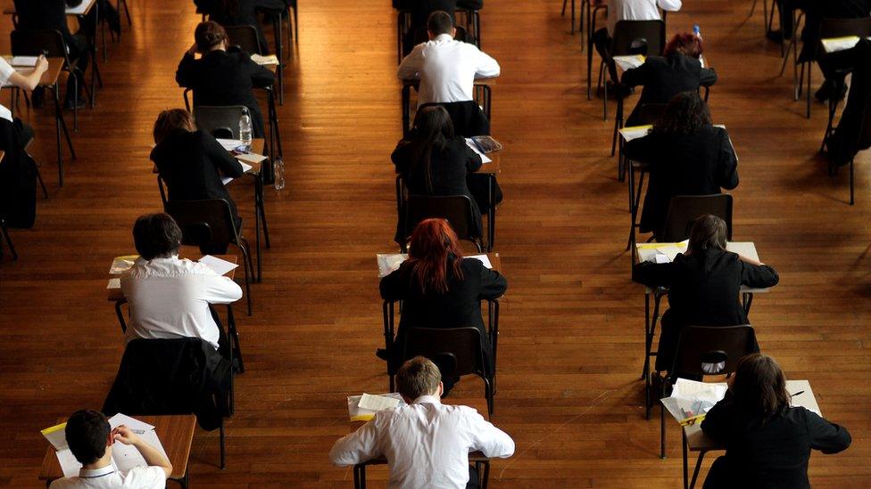 Children sitting exams