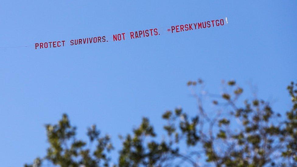 A plane flies over Stanford stadium in June 2016