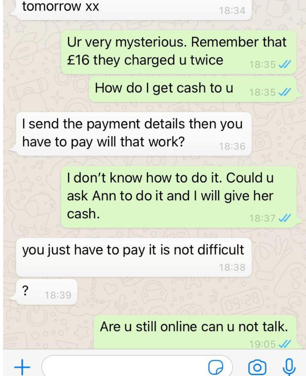 Whatsapp image of scam