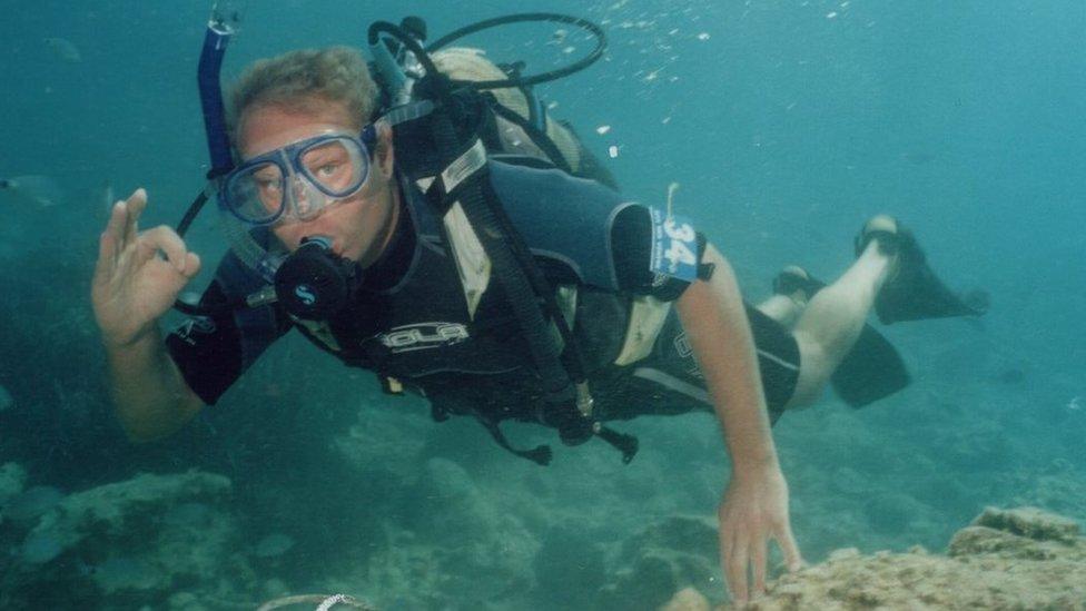 Matthew Smith diving before the fall