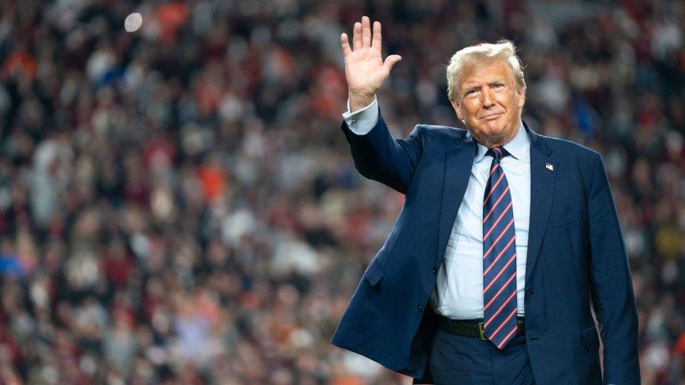 Trump on 25 November attending a football game in South Carolina