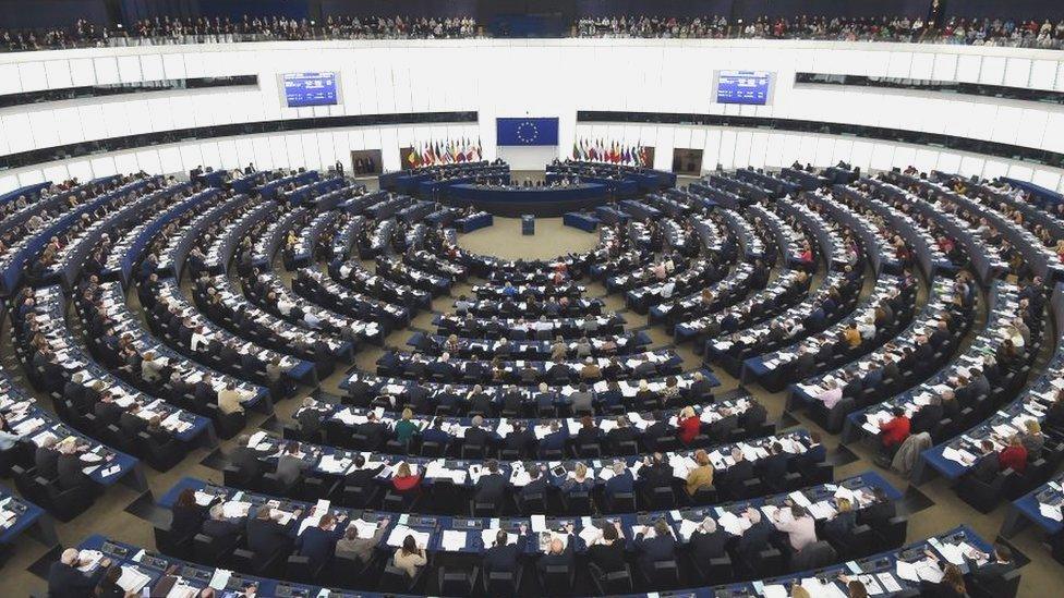 Inside the European Parliament in Strasburg