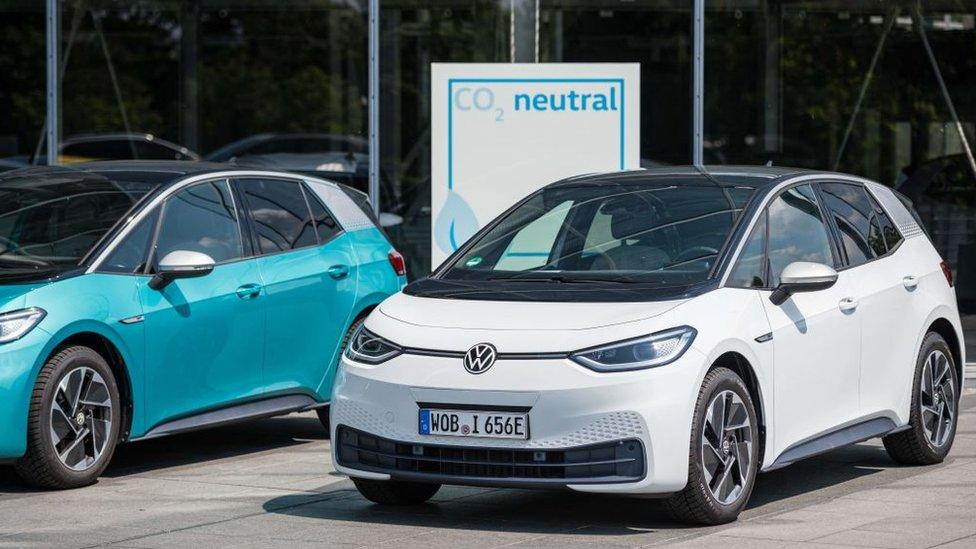 Volkswagen electric cars at its factory in Dresden, Germany