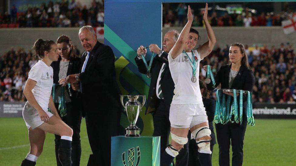 England receive runner-up medals