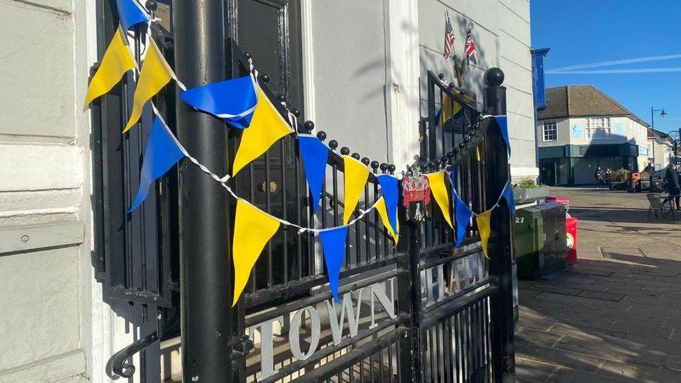 AFC Sudbury bunting on a gate