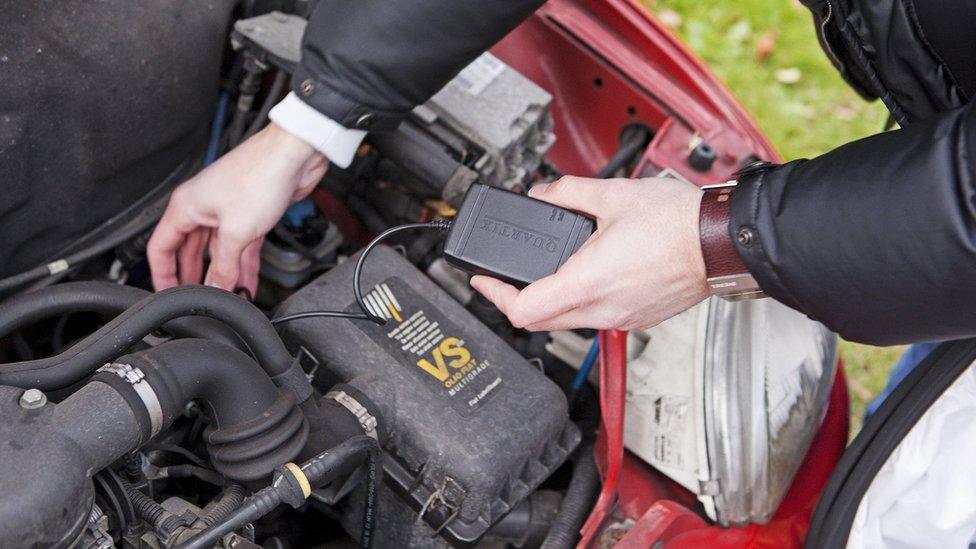 Black box installed in car engine