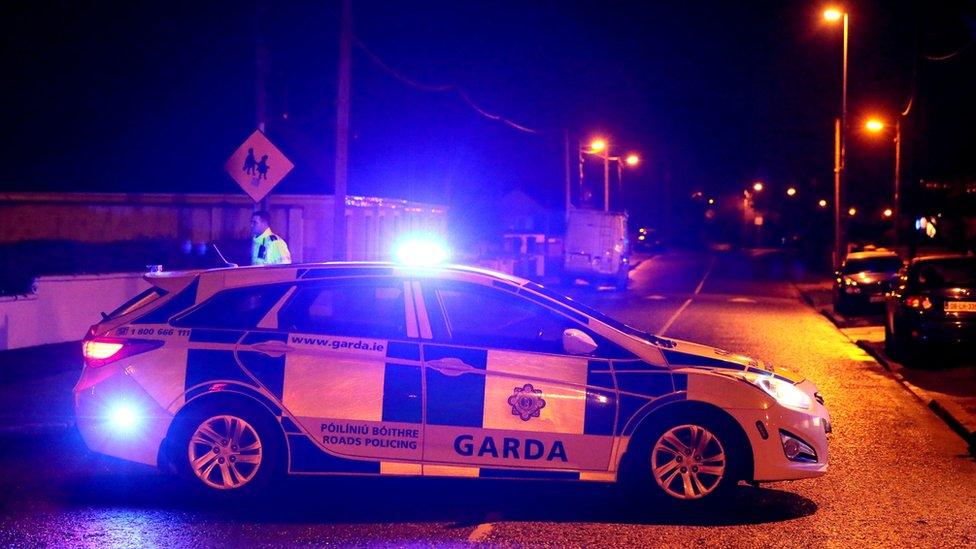 A Garda car at the scene of the shooting