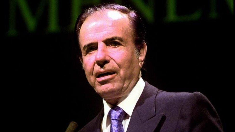 Carlos Menem in London, 28 October 1998