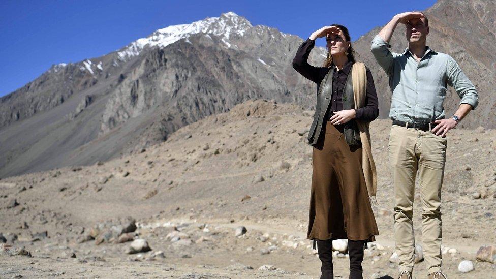 The Duke and Duchess of Cambridge visit the Chiatibo glacier in Pakistan