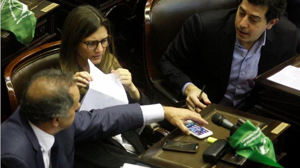 Lawmakers debate an abortion bill at the Argentine Congress in Buenos Aires, Argentina, June 13, 2018