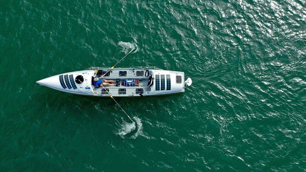 Ian Rivers in his Rossiter Ocean 2 boat, Sentinel