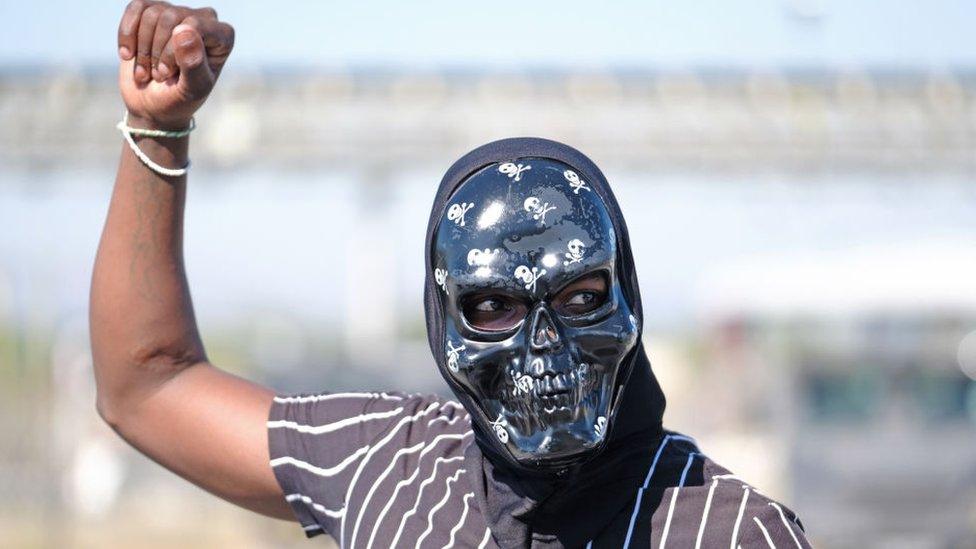 A protester in South Africa angered by elements of the lockdown - 20 May 2020