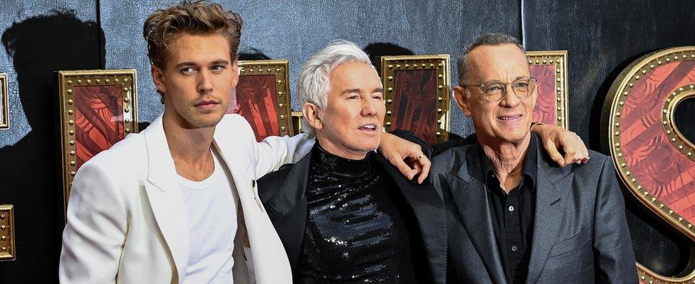 Austin Butler, Baz Luhrmann and Tom Hanks at a London screening of Elvis