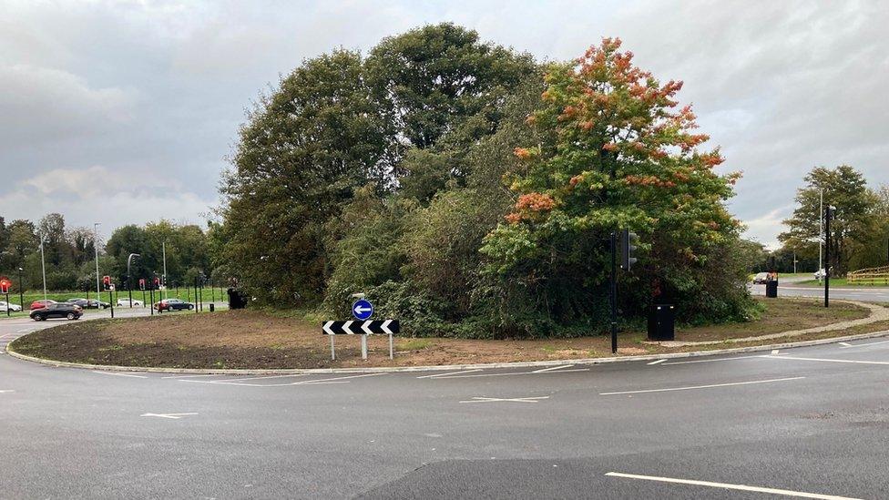 The Newton Hill roundabout in Wakefield