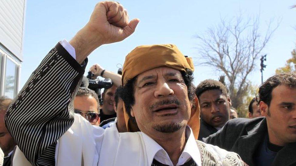 Former Libyan leader Muammar Gaddafi