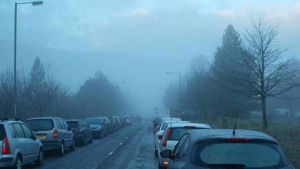 Temperature inversion at Cwmfelinfach