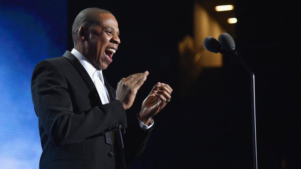 Jay-Z speaks onstage during the Sports Illustrated Sportsperson of the Year Ceremony 2016 at Barclays Center of Brooklyn on December 12, 2016 in New York City