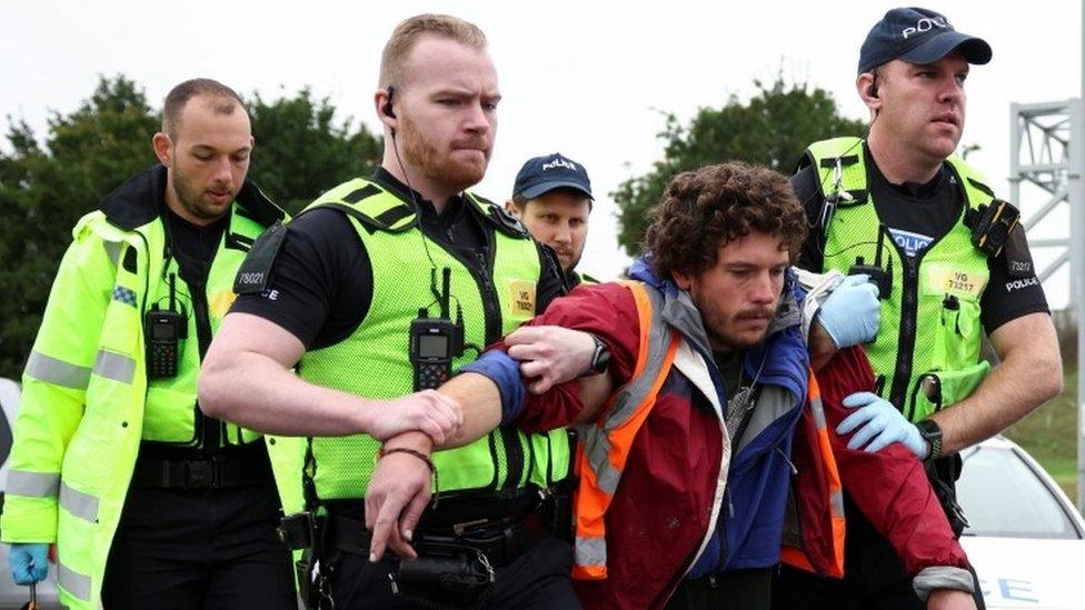 Protests at junction 31 of the M25