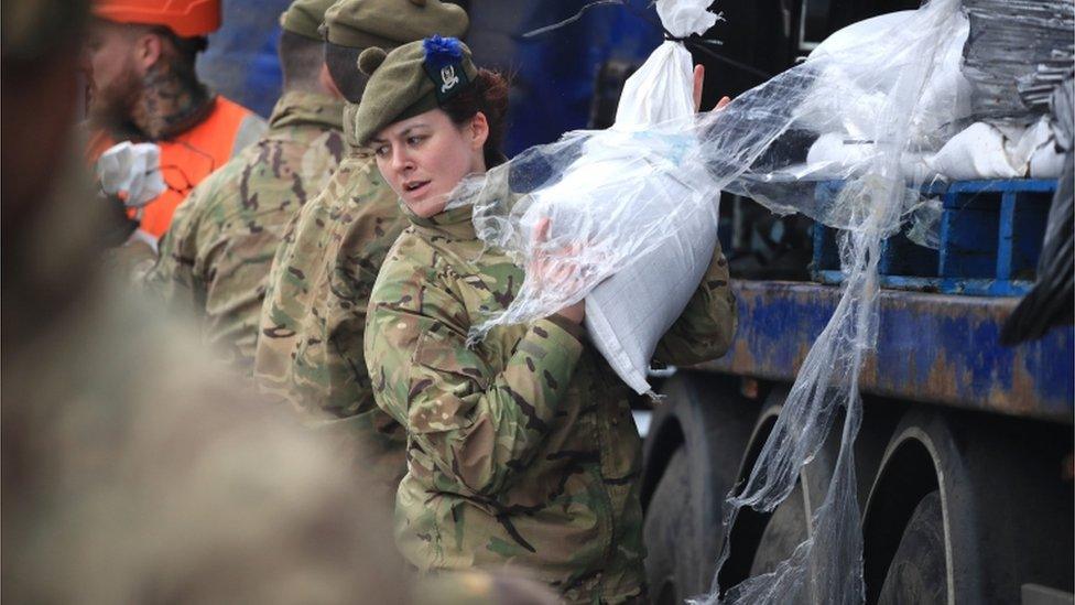 West Yorkshire got troops from The Highlanders, 4th Battalion to help assist with flood defences