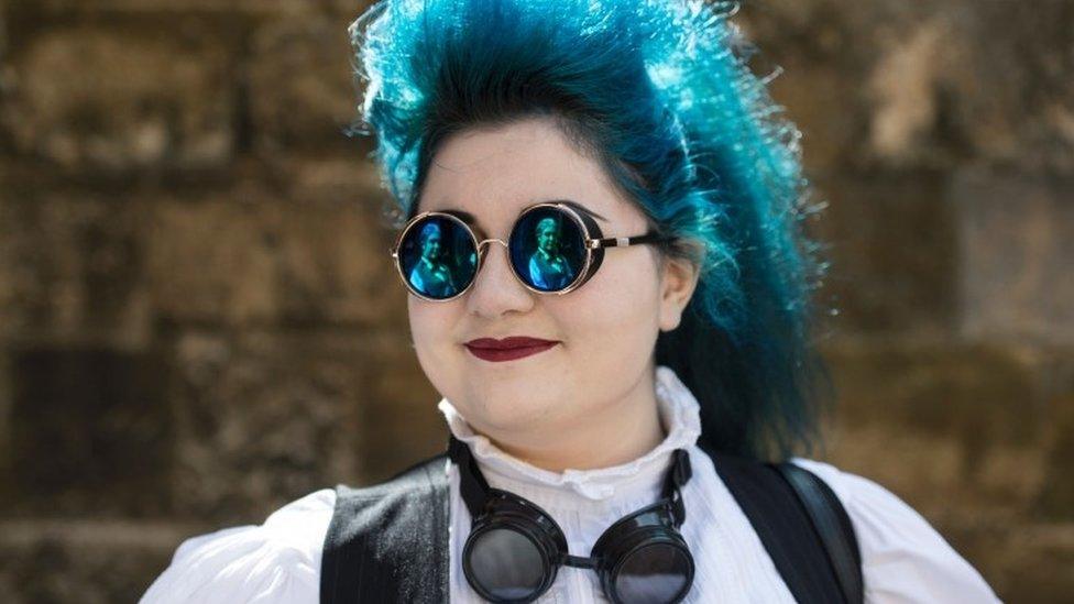 Steampunk enthusiast at the festival in 2016