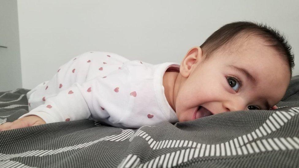 Leena Yousefi's seven-month-old baby girl.