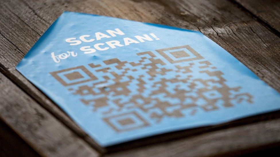 QR code on beer garden tables