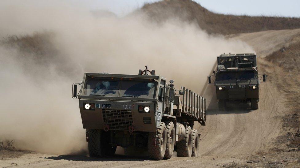 Israeli tanks in Golan Heights on 3 August 2020