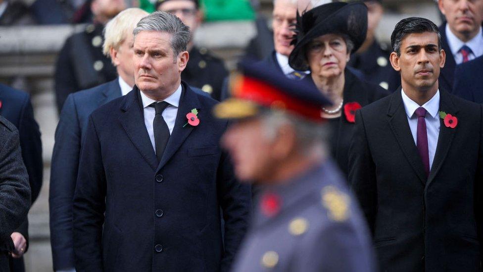 Labour leader Sir Keir Starmer (front left), and UK Prime Minister Rishi Sunak (front right)