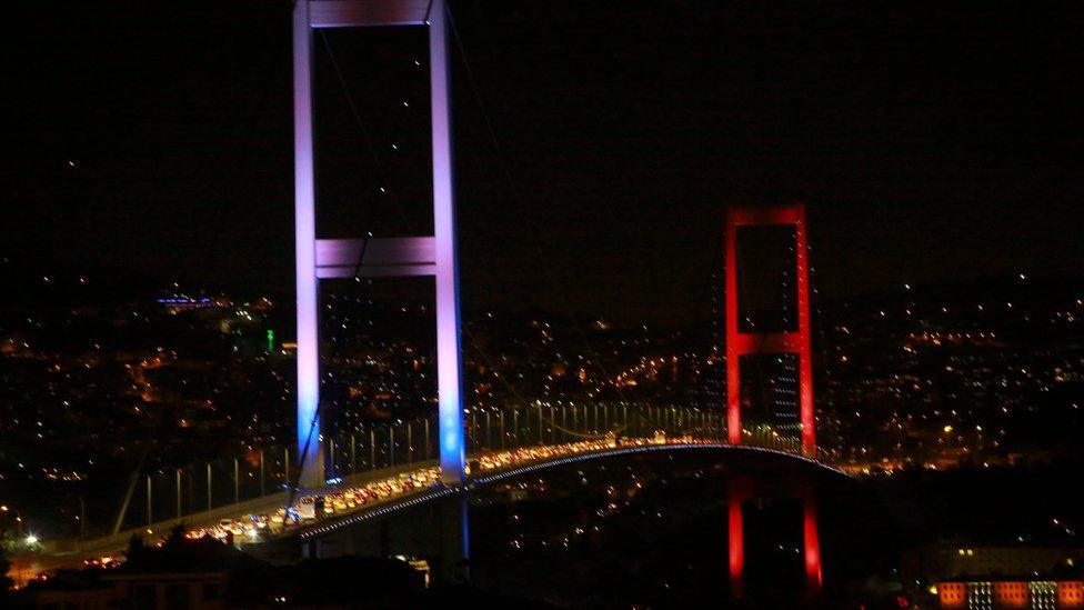 Cars on the Bosphorus Bridge