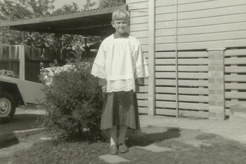 Peter Gogarty as an altar boy in the 1970s