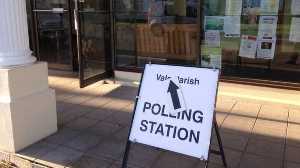 Vale polling station sign