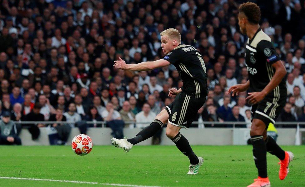 Donny van de Beek's away goal at Spurs gave Ajax the advantage ahead of the semi-final second leg on Wednesday night