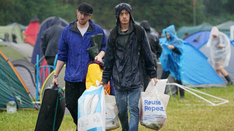 Revellers at Download Pilot festival 2021