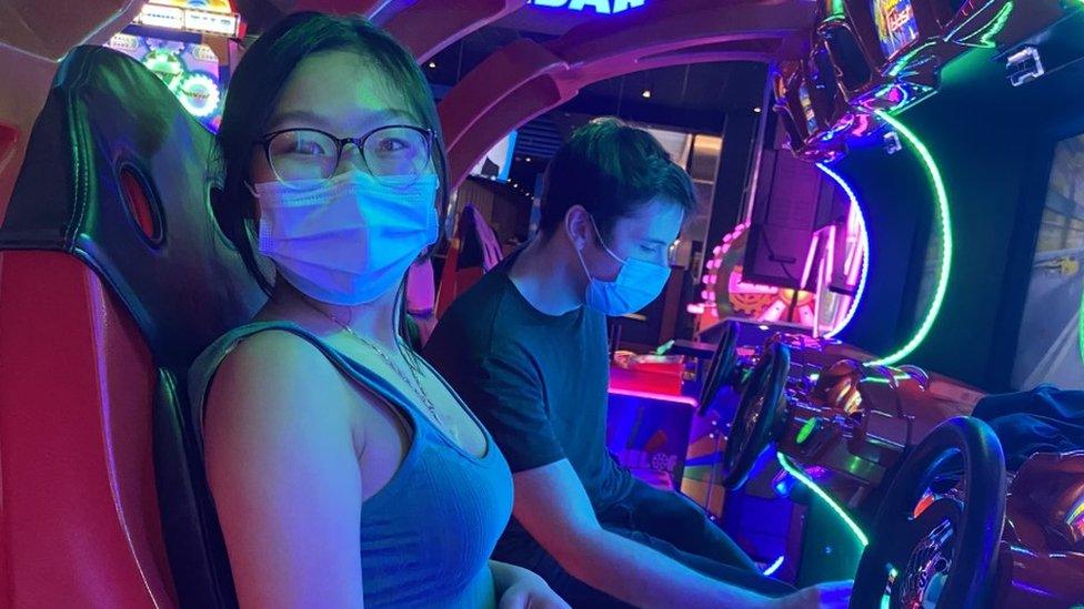 Clarissa Ko at an arcade