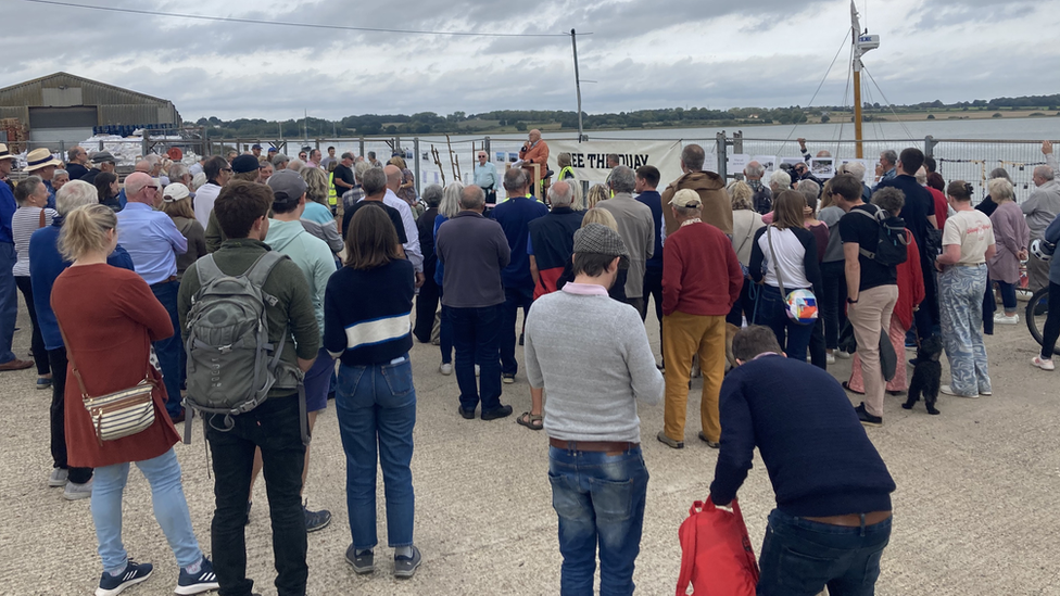 Protestors by Mistley Quay