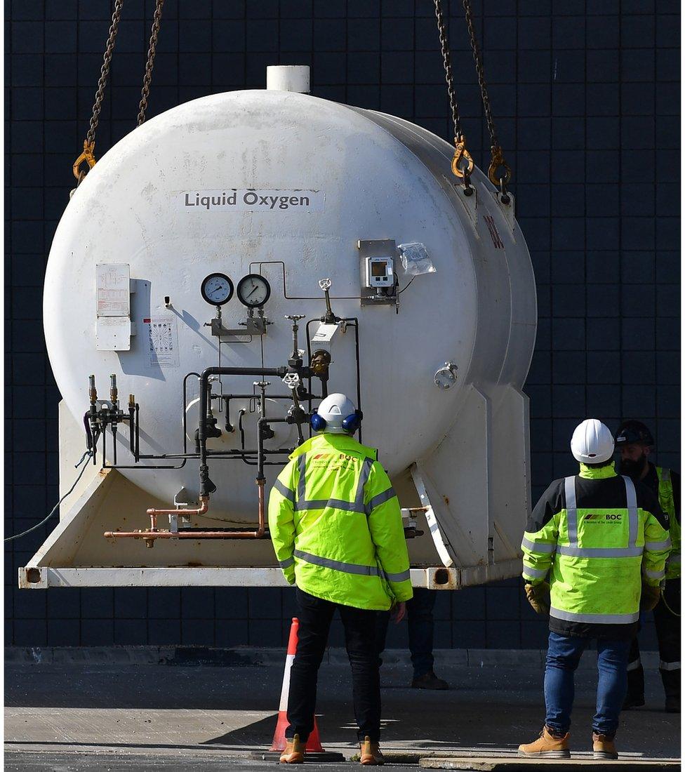 A tank of liquid oxygen