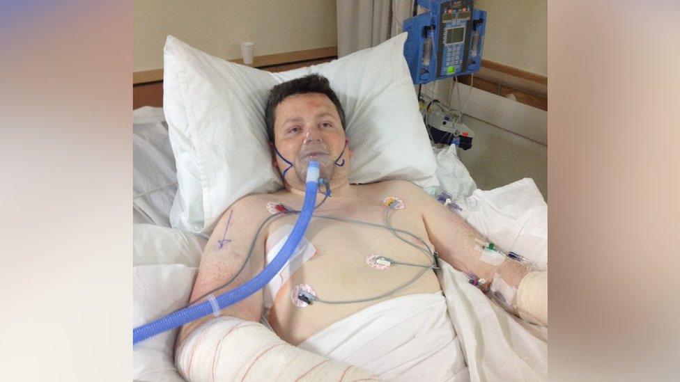 Keiron Gavaghan in hospital