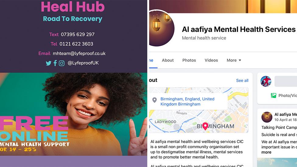 Screen shot of Heal Hub and Al aafiya Mental Health Service Facebook page