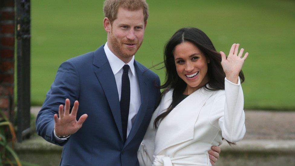 Prince Harry and Meghan Markle at their engagement